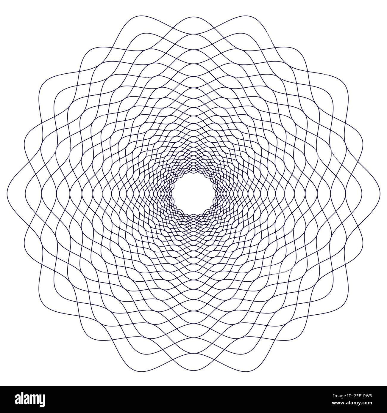 Vector round Guilloche elements for certificate or diploma. Blue frame Stock Vector