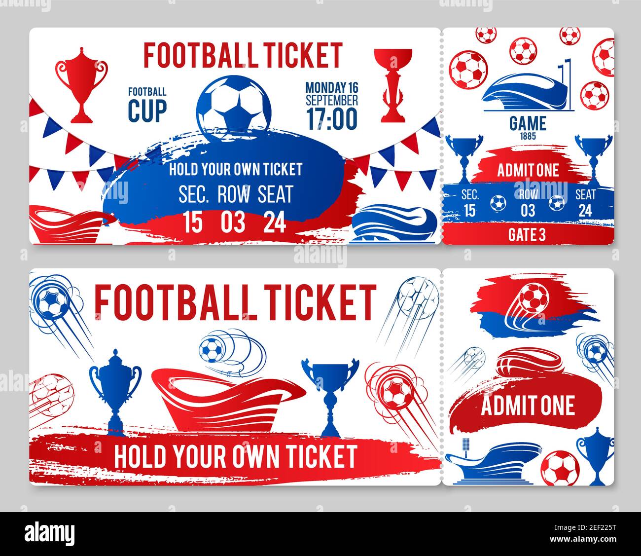 Soccer cup championship tickets design template for international