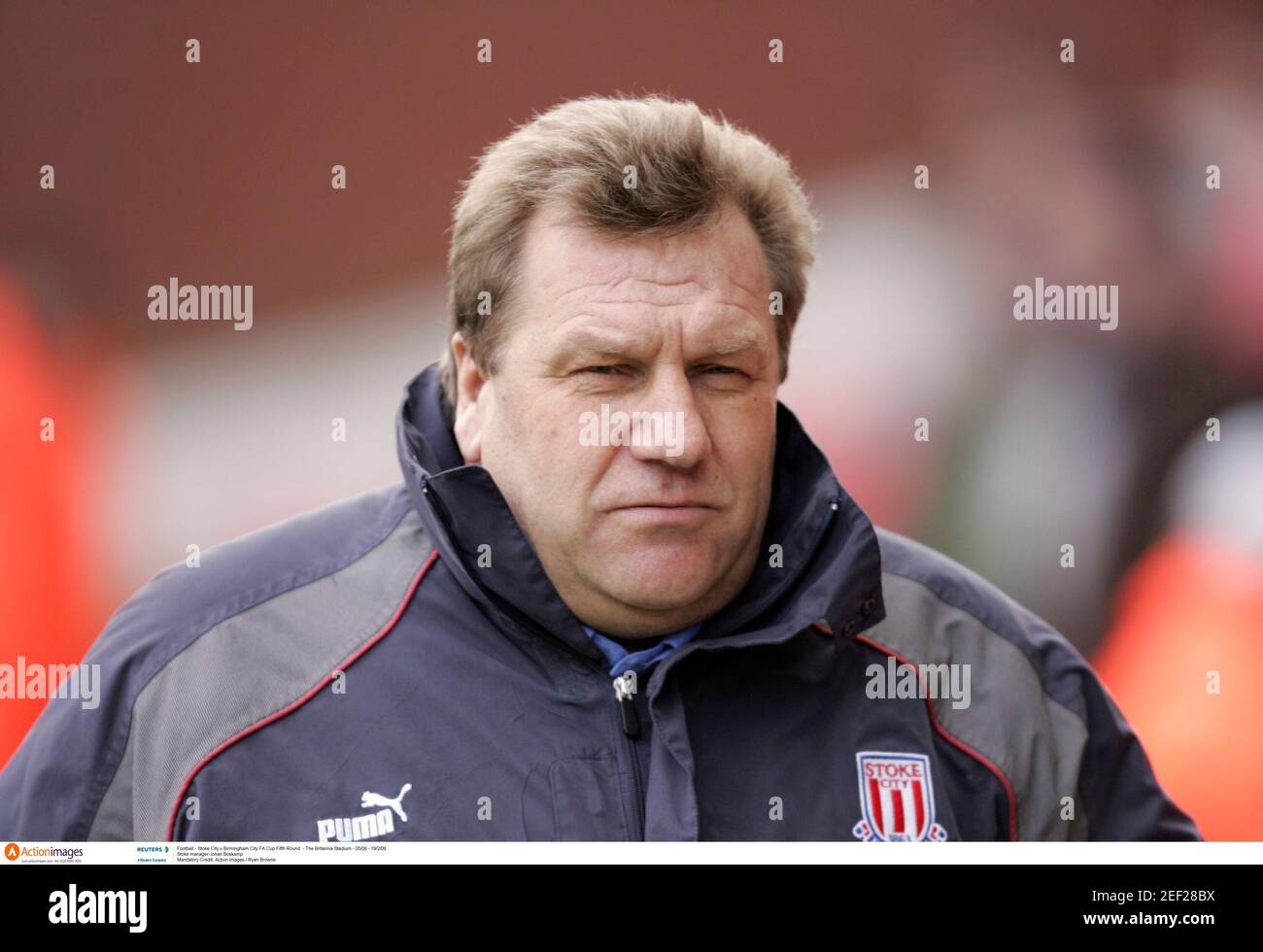 Football - Stoke City v Birmingham City FA Cup Fifth Round - The Britannia  Stadium - 05/06 - 19/2/06 Stoke manager Johan Boskamp Mandatory Credit:  Action Images / Ryan Browne Stock Photo - Alamy