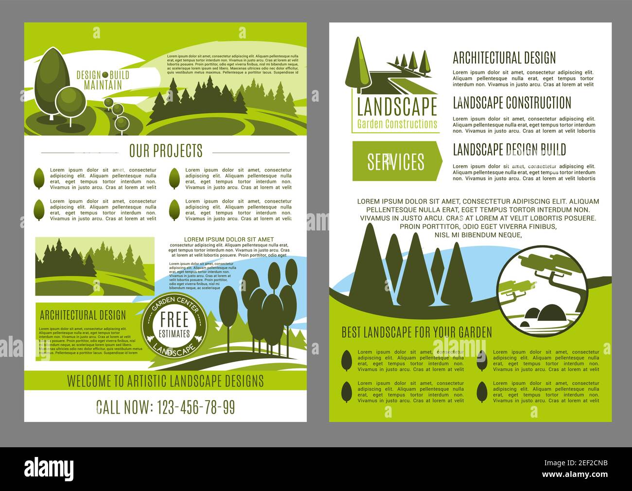 Landscape design company business brochure template ...