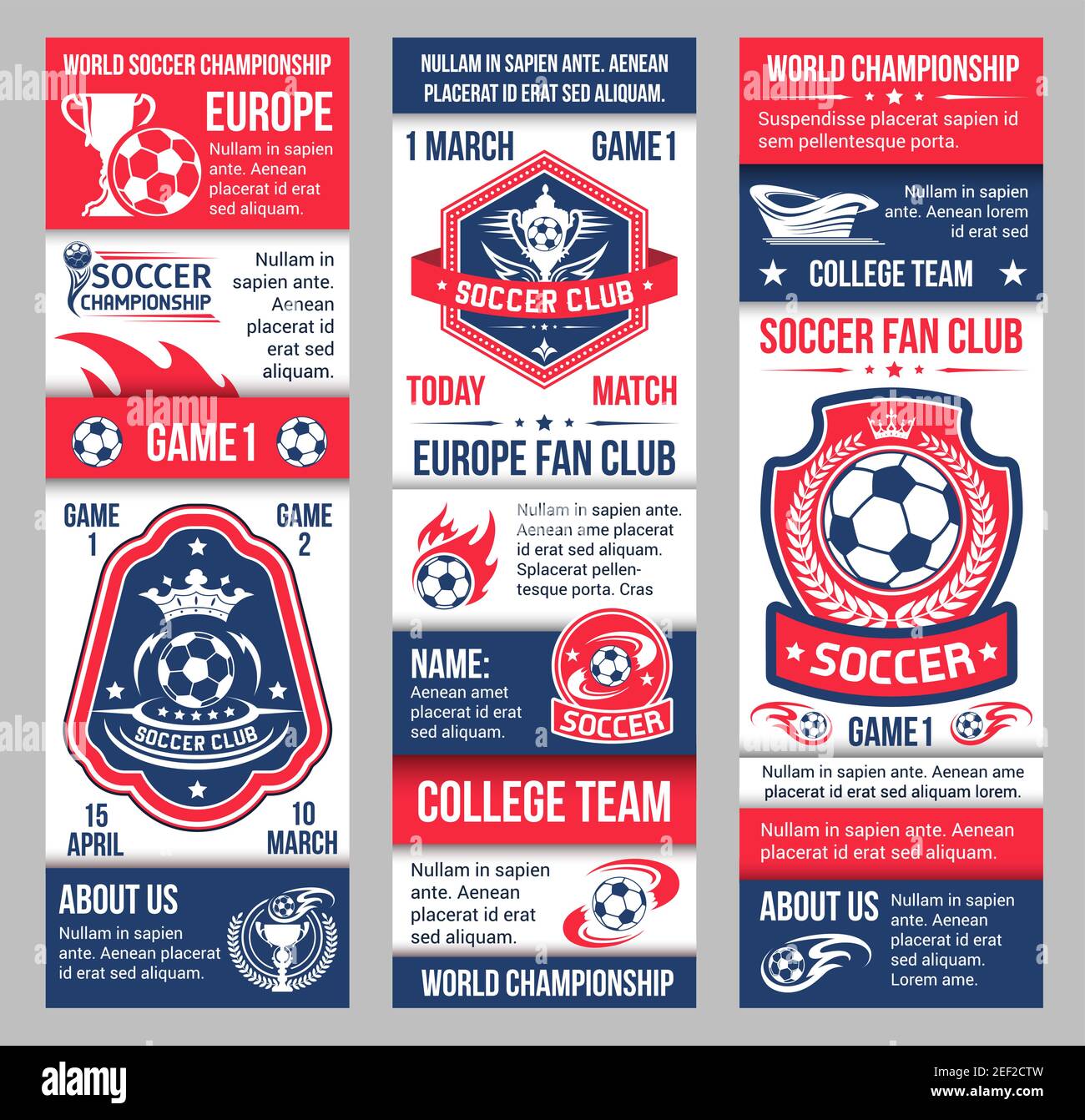Soccer fan club championship banners design for football team or
