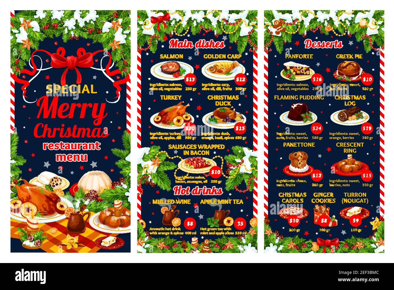 Christmas turkey dinner menu sale