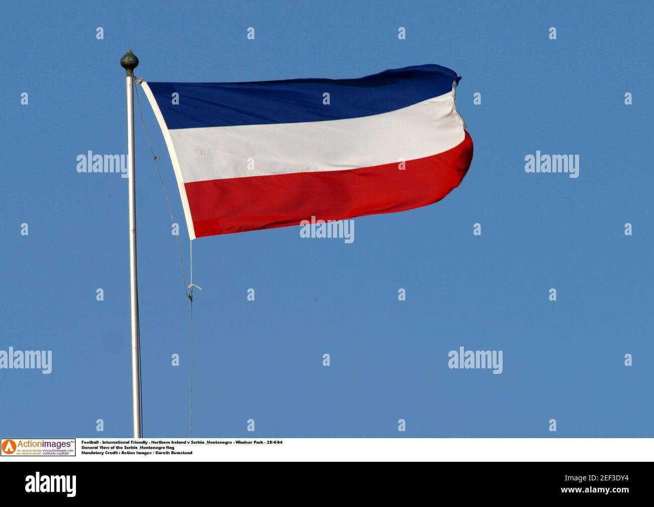 Football - International Friendly - Northern Ireland v Serbia & Montenegro  - Windsor Park - 28/4/04 General View of the Serbia & Montenegro flag  Mandatory Credit : Action Images / Gareth Bumstead Stock Photo - Alamy