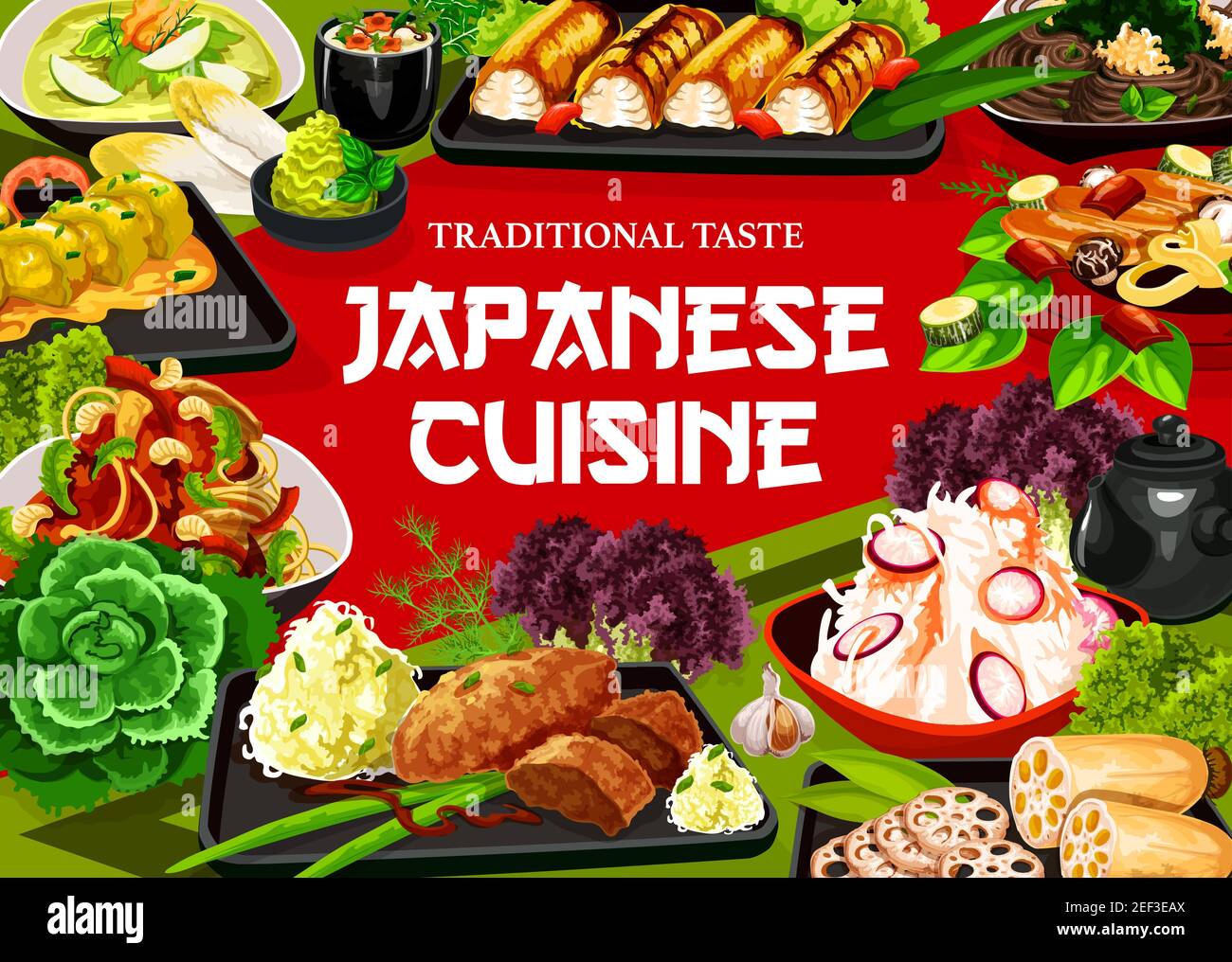 Japanese Food Cuisine Dishes Menu Japan Meals Vector Asian japanese-food-cuisine-dishes-menu-japan-meals-vector-asian