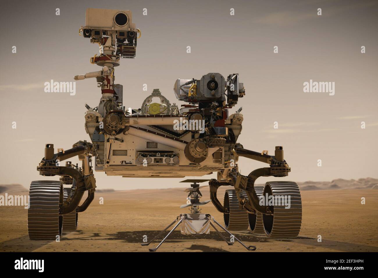 NASA. 16th February, 2021. An illustration of NASA's Perseverance rover