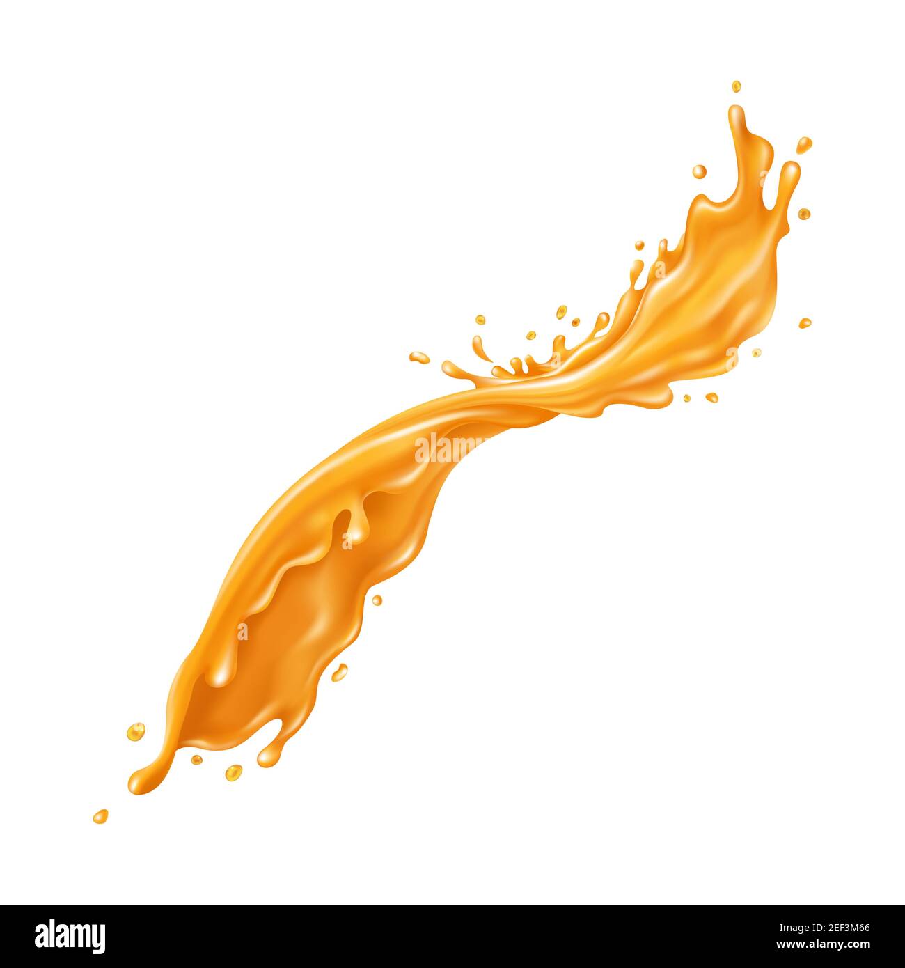 Orange liquid splash on a white background Stock Photo