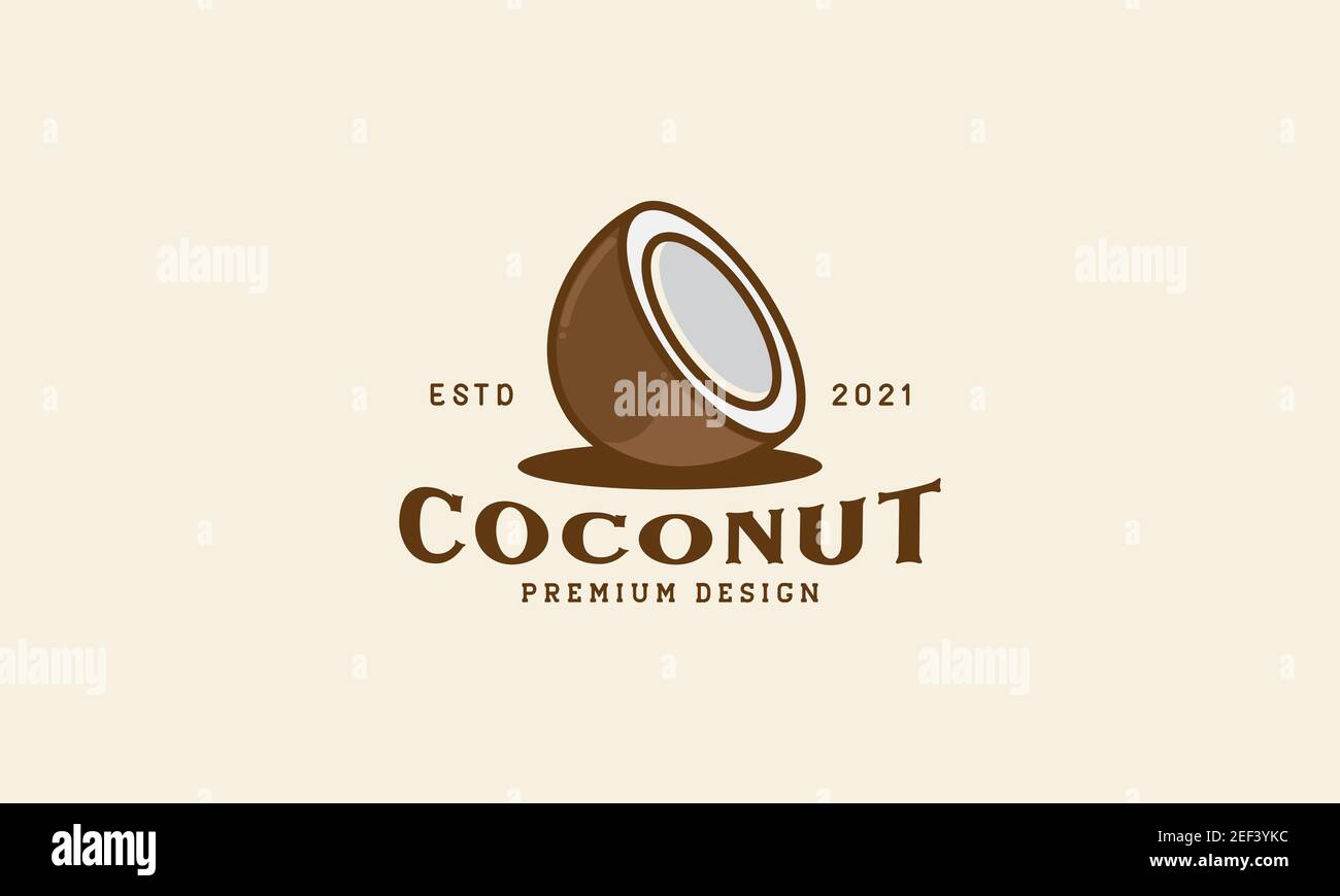 coconut shell food logo design vector icon symbol illustration Stock