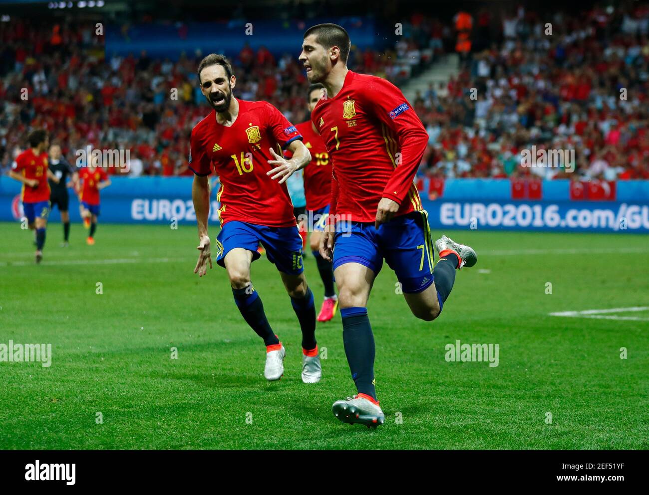 Football Soccer Spain V Turkey Euro 16 Group D Stade De Nice Nice France 17 6 16 Spain S Alvaro Morata Celebrates After Scoring Their First Goal Reuters Eddie Keogh Livepic Stock Photo Alamy