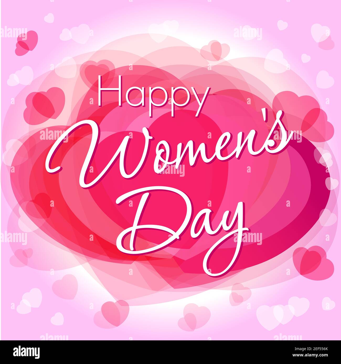 March 8, Happy Women's Day elegant congrats. Lovely cute pink ...