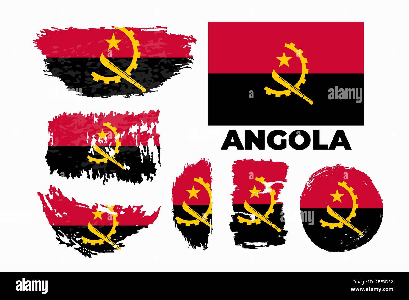 An illustration of the flag of Angola page symbol Vector illustration Stock Vector