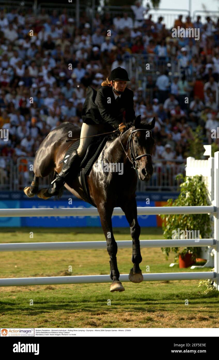 Modern Pentathlon Women S Individual Riding Show Jumping Olympics Athens 04 Olympic Games Athens 27 8 04 Galina Bashlakova Of Belarus Riding Castoro Mandatory Credit Action Images Richard Heathcote Stock Photo Alamy Modern Pentathlon Women S Individual Riding Show Jumping Olympics Athens 04 Olympic Games Athens 27 8 04 Galina Bashlakova Of Belarus Riding Castoro Mandatory Credit Action Images Richard Heathcote Stock Photo Alamy