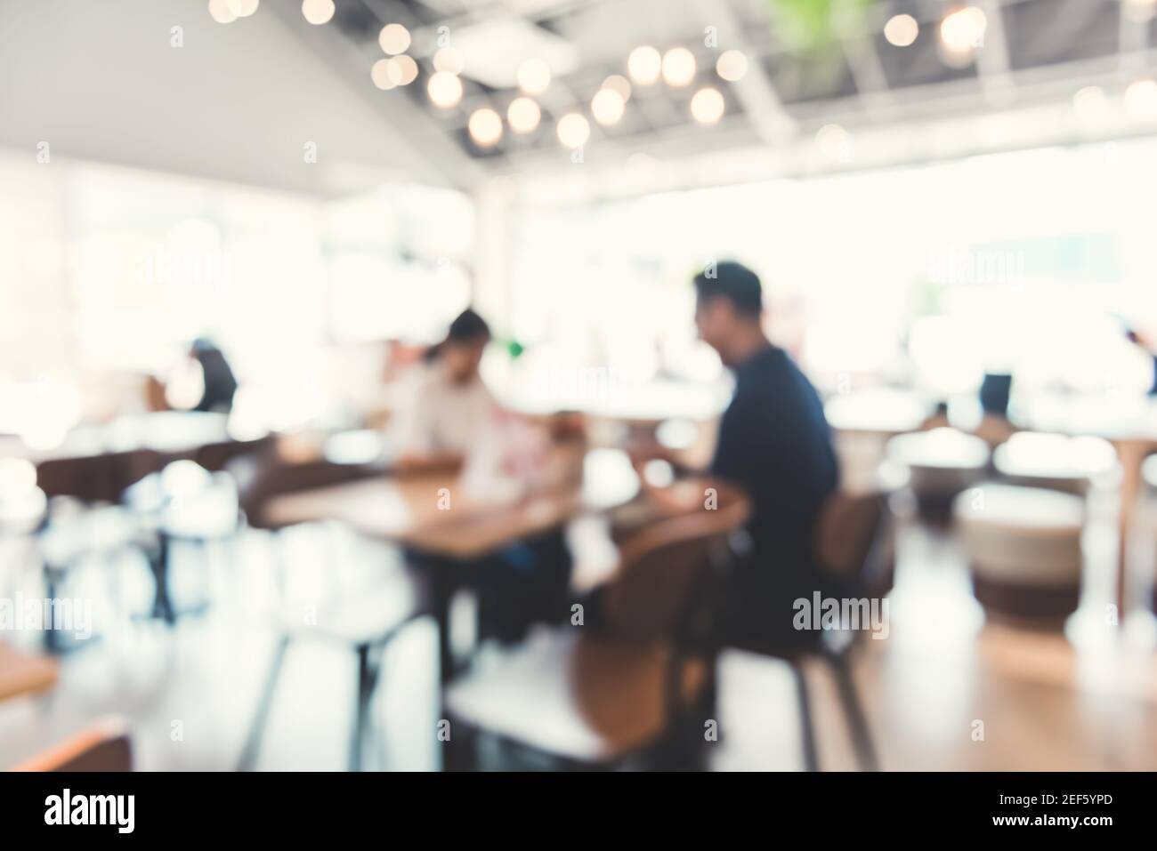 Blur restaurant (cafe) interior with people - abstract background Stock Photo