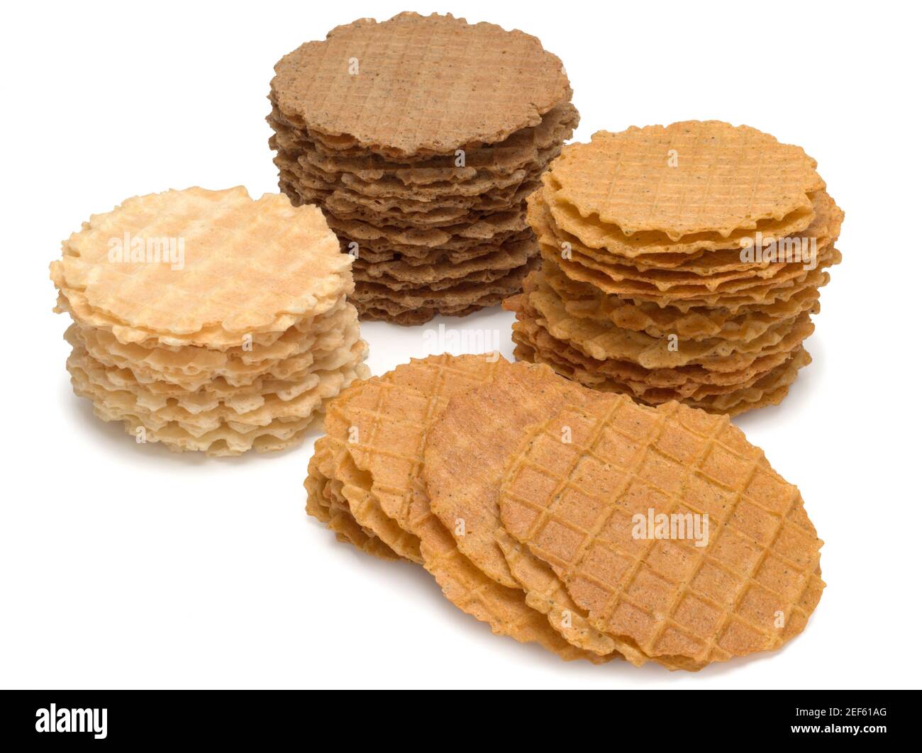 Crispy wafers isolated on white background Stock Photo