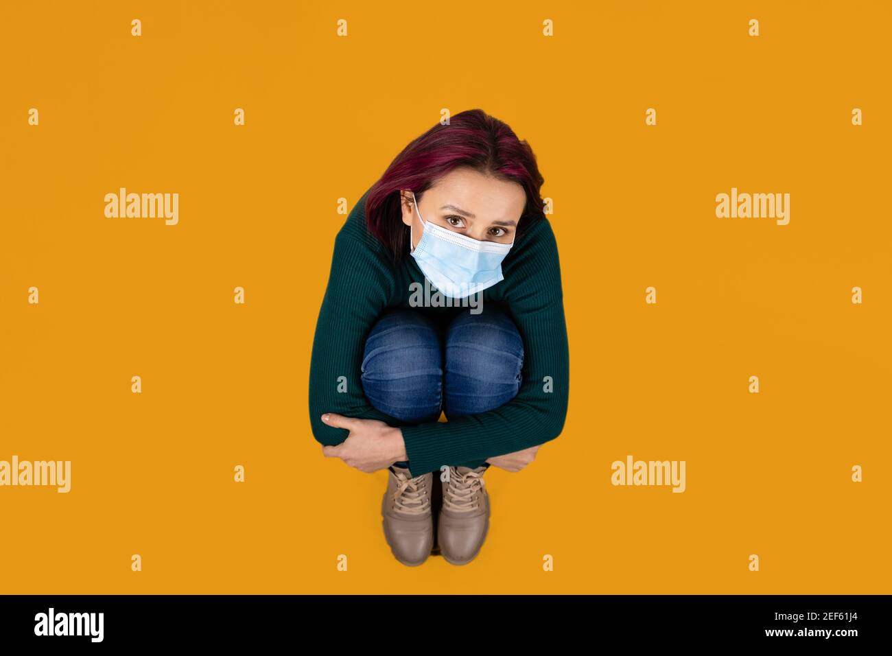 Mental Health and Coping During COVID-19. Disturbed worried young woman ...