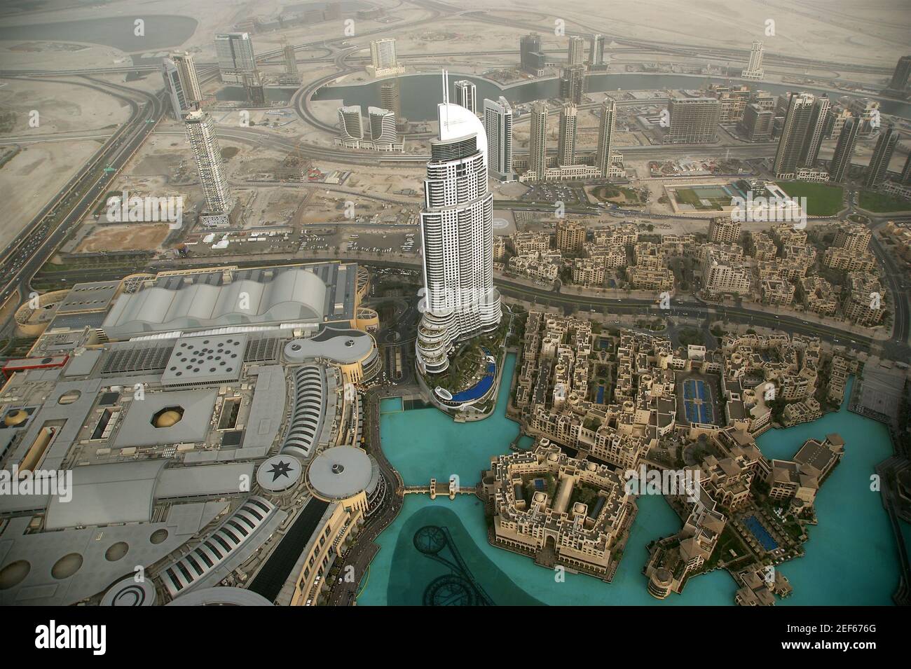 Dubai, UAE. Aerial view from the height of Burj Khalifa Stock Photo