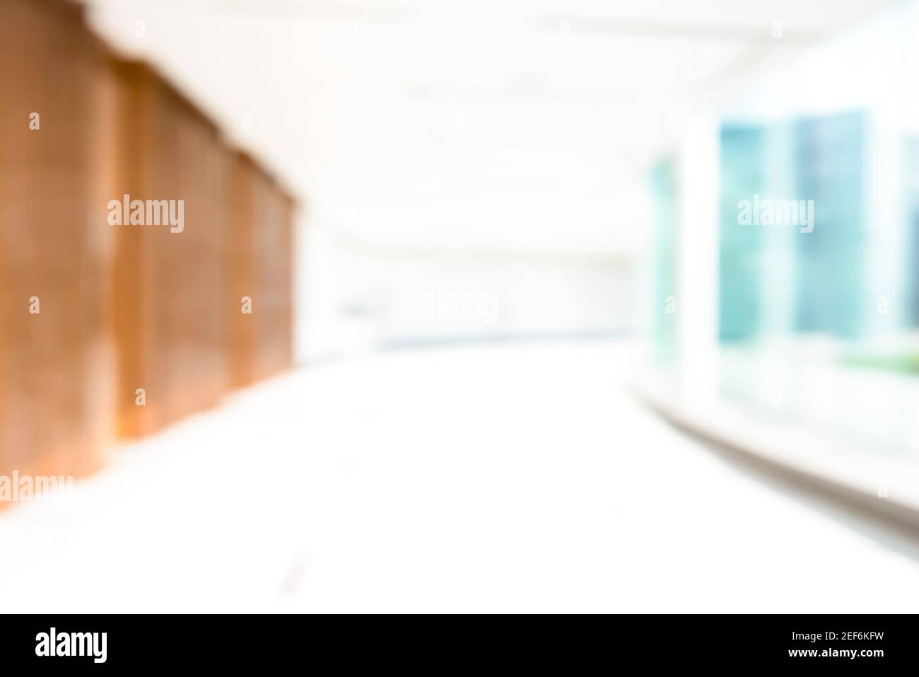 Blur empty office building hallway for background, diminishing perspective Stock Photo