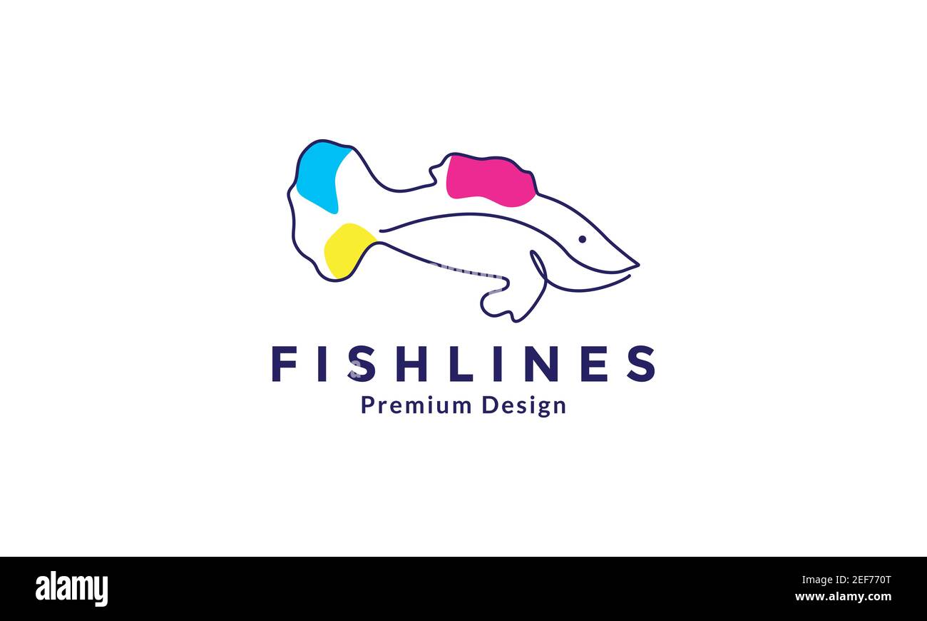 Betta Fish Line Colorful Logo Symbol Vector Icon Design Illustration Stock Vector Image Art Alamy