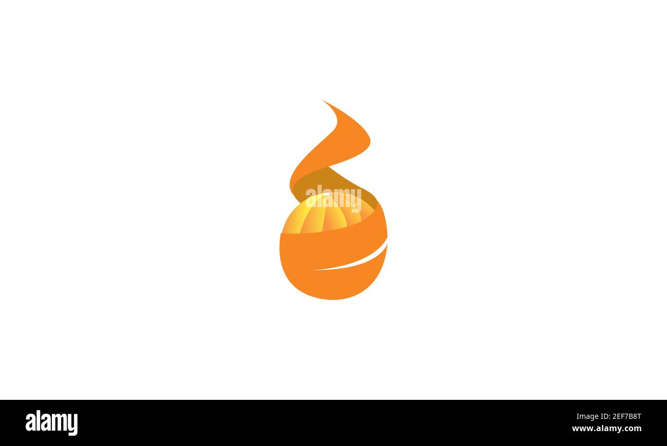 peel orange fruit abstract logo design vector icon symbol illustration Stock Vector