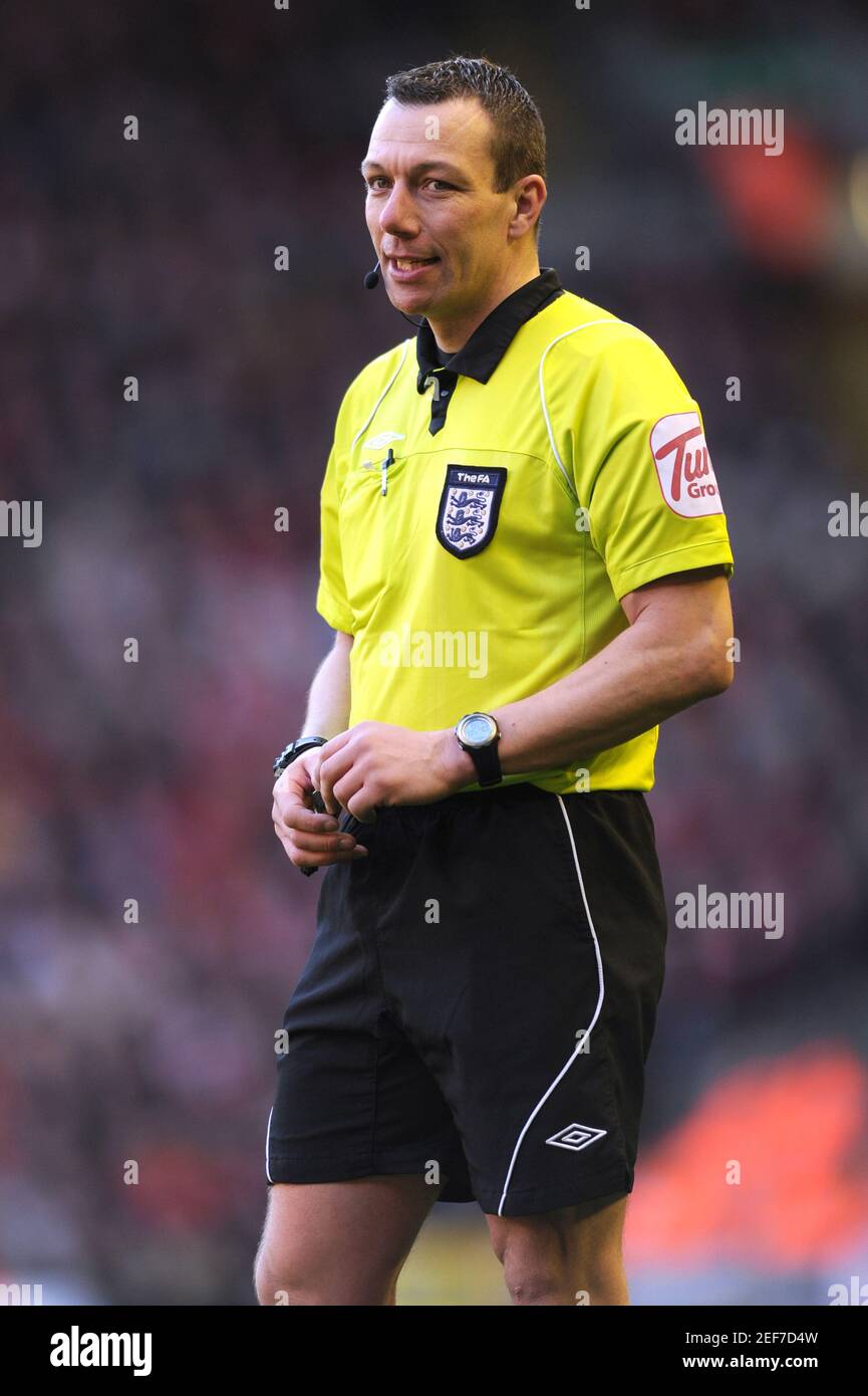 Football - Liverpool v Stoke City FA Cup Quarter Final - Anfield - 11/12 - 18/3/12  Kevin Friend - Referee  Mandatory Credit: Action Images / Alex Morton Stock Photo
