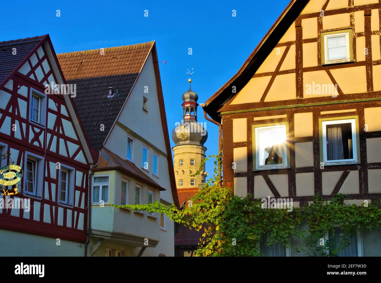 Castle tower in the town Weikersheim, Germany Stock Photo