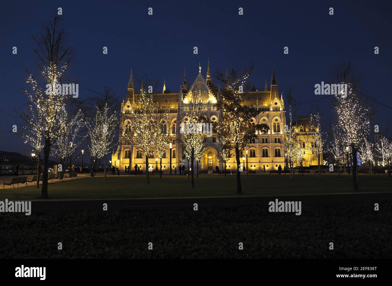 Parliament Building at night, Budapest, Hungary. Stock Photo