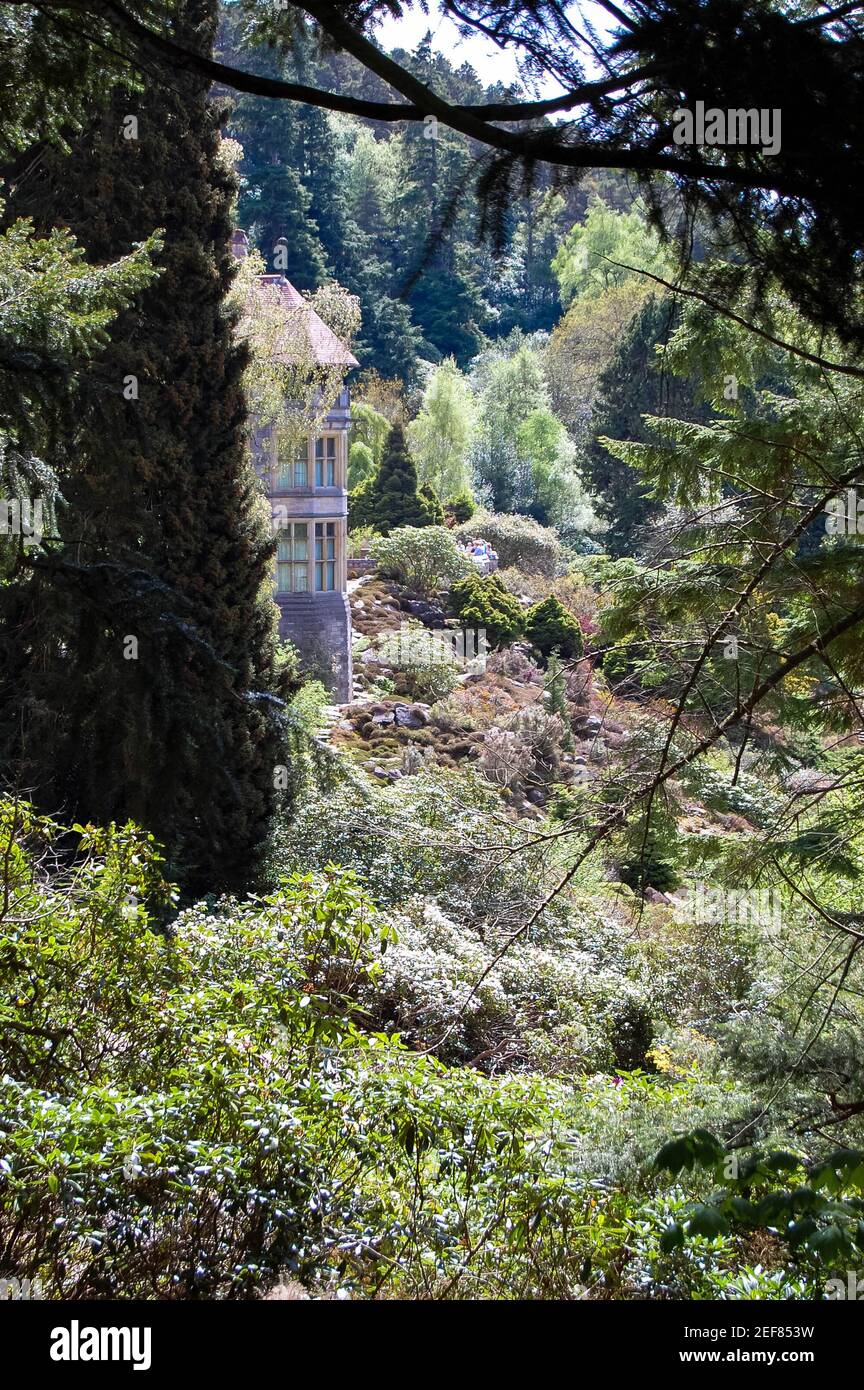 Cragside house and rockery Rothbury Lord Armstrong from the forest old style famous