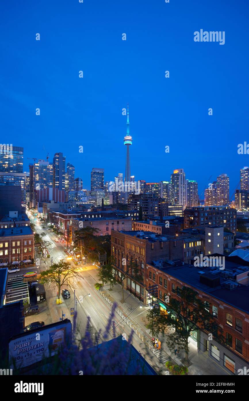 Cityscape of Toronto with the iconic CN Tower, Ontario, Canada Stock ...