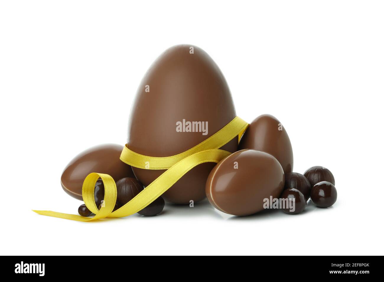 Easter chocolate eggs isolated on white background Stock Photo - Alamy