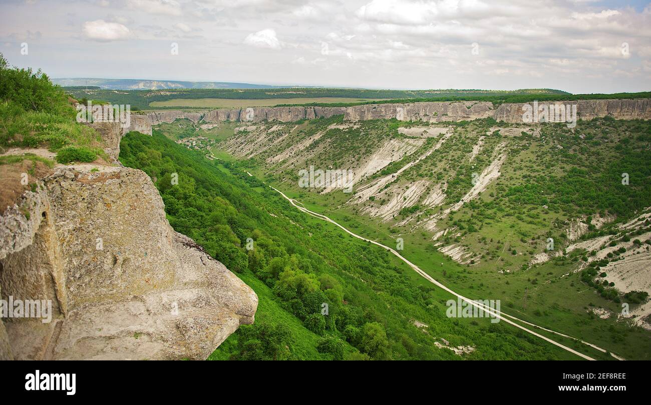 mountain panorama in the Crimea. Stock Photo