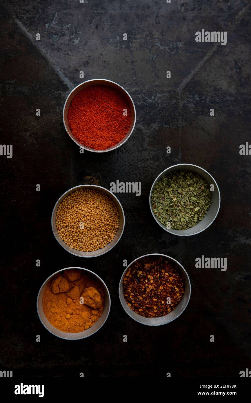 Pots of Spices Stock Photo Alamy