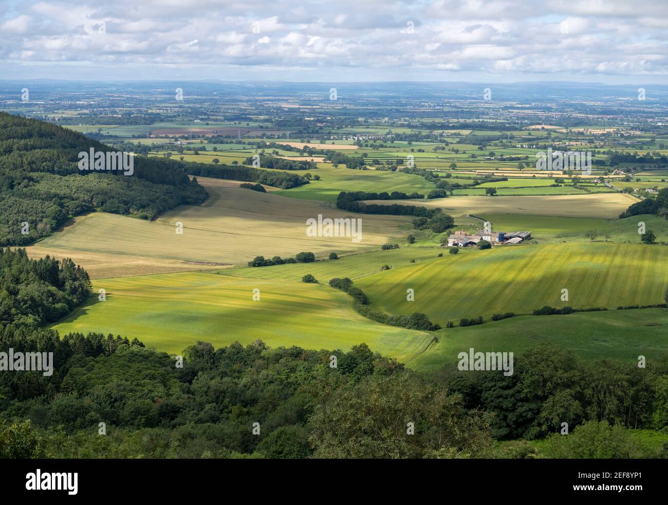 The Vale of Mowbray from Sutton Bank Stock Photo