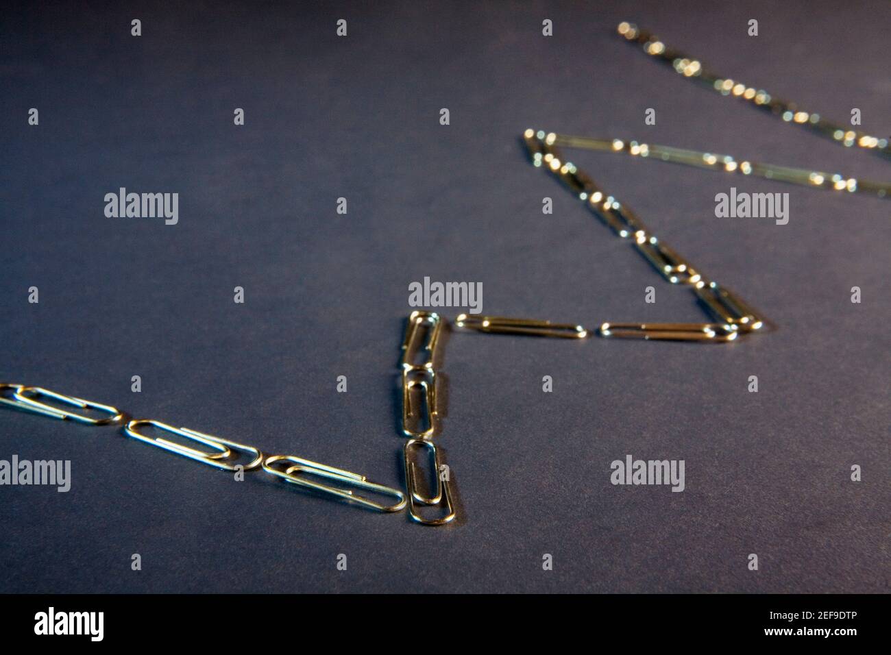 Closeup of a chain of paper clips Stock Photo Alamy