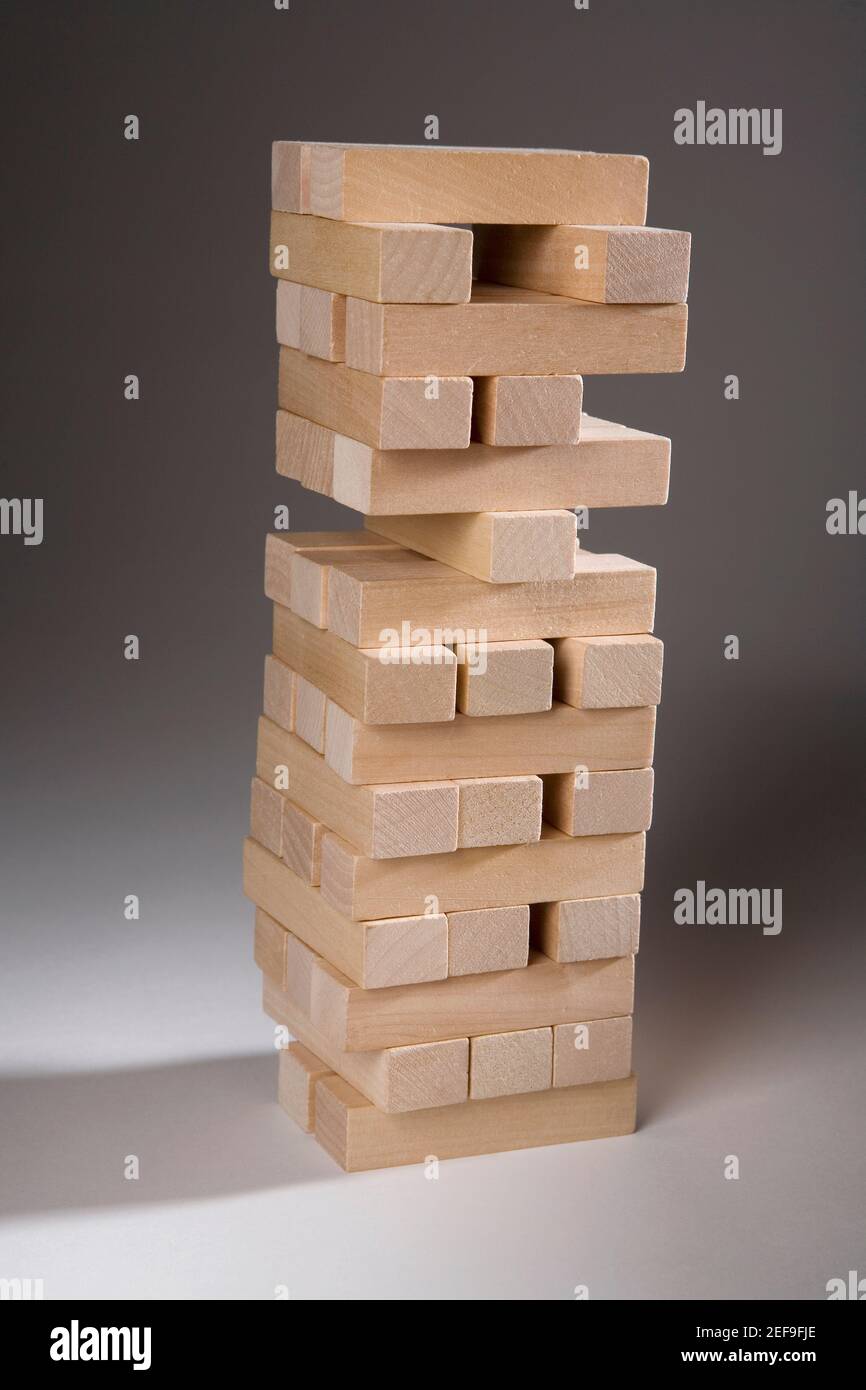 Stack Pf Blocks Close-up of a stack of wooden blocks Stock Photo - Alamy