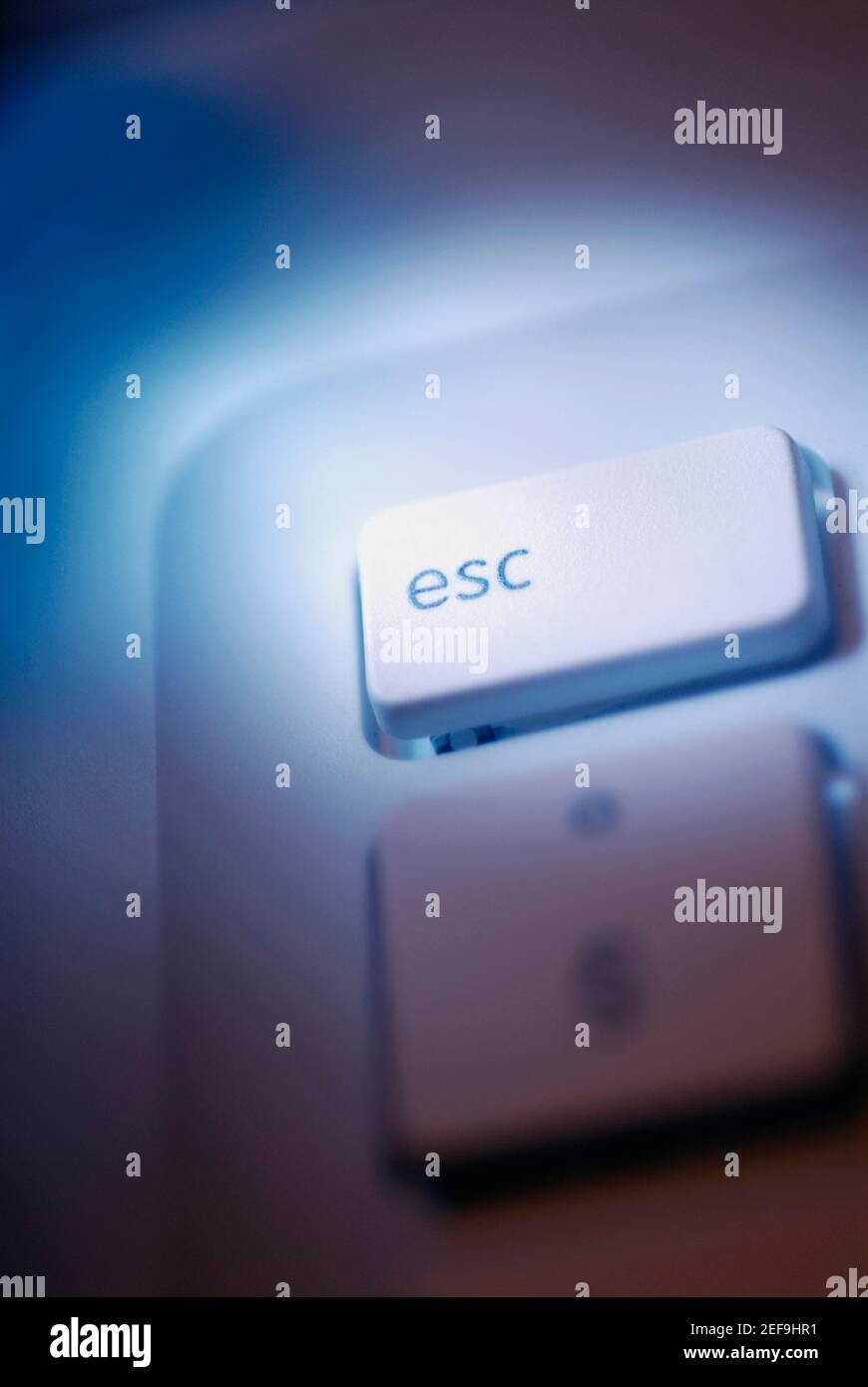 Close-up of the escape key on a computer keyboard Stock Photo
