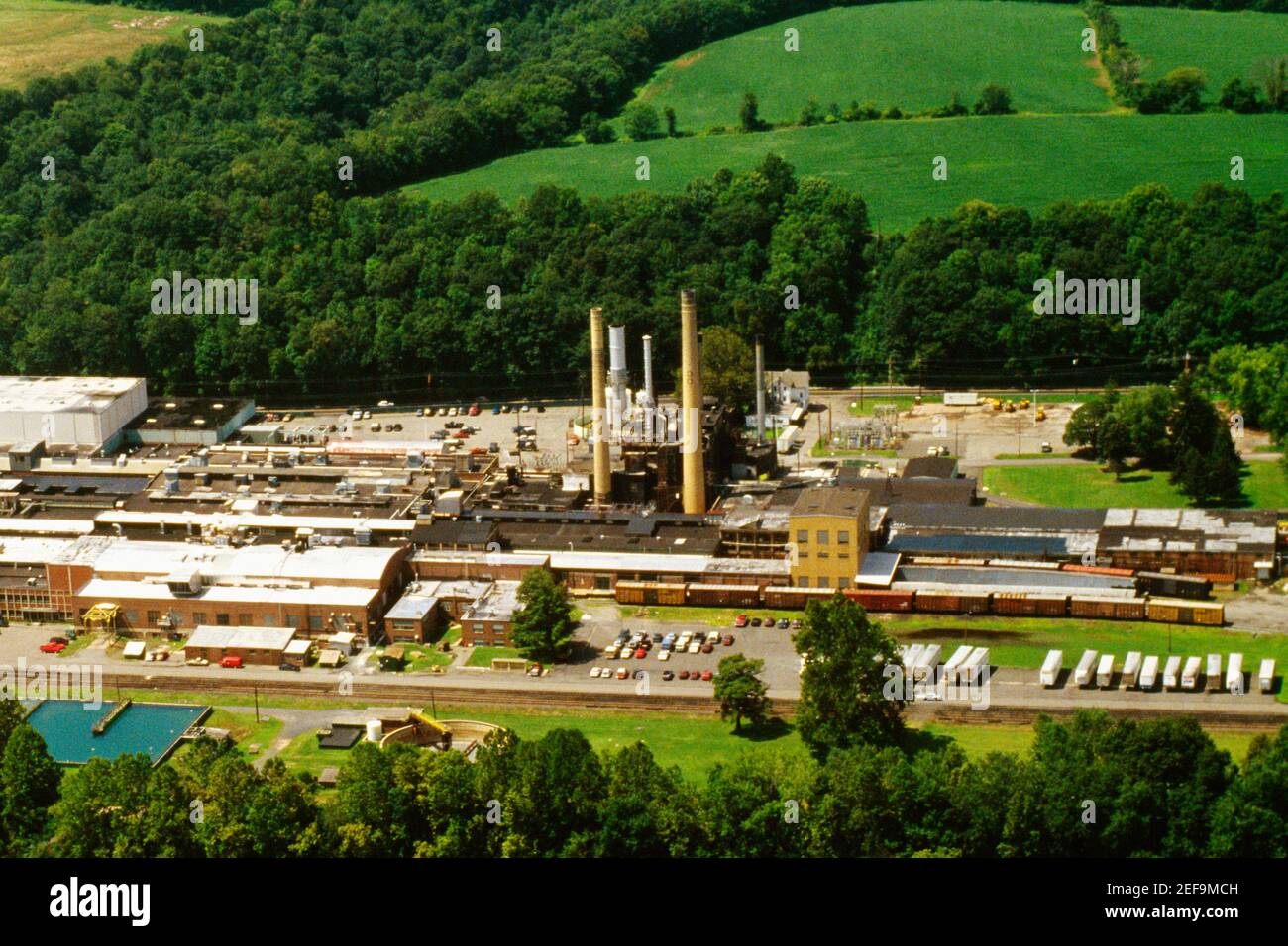 Aerial view of a paper mill, Milford, New Jersey, USA Stock Photo Alamy