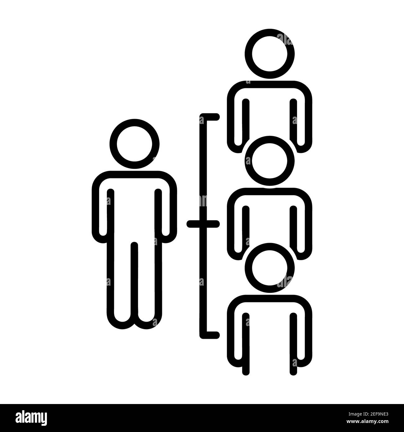 Business hierarchy tree flat icon. Pictogram for web. Line stroke. Isolated on white background. Vector eps10. Group of people who communicate in dial Stock Photo