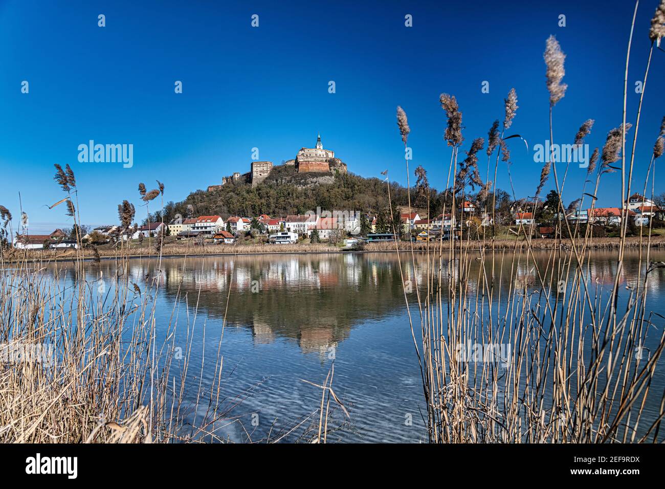 The Mighty Castle Güssing on top of a volcanic hill Burgenland, Austria Stock Photo