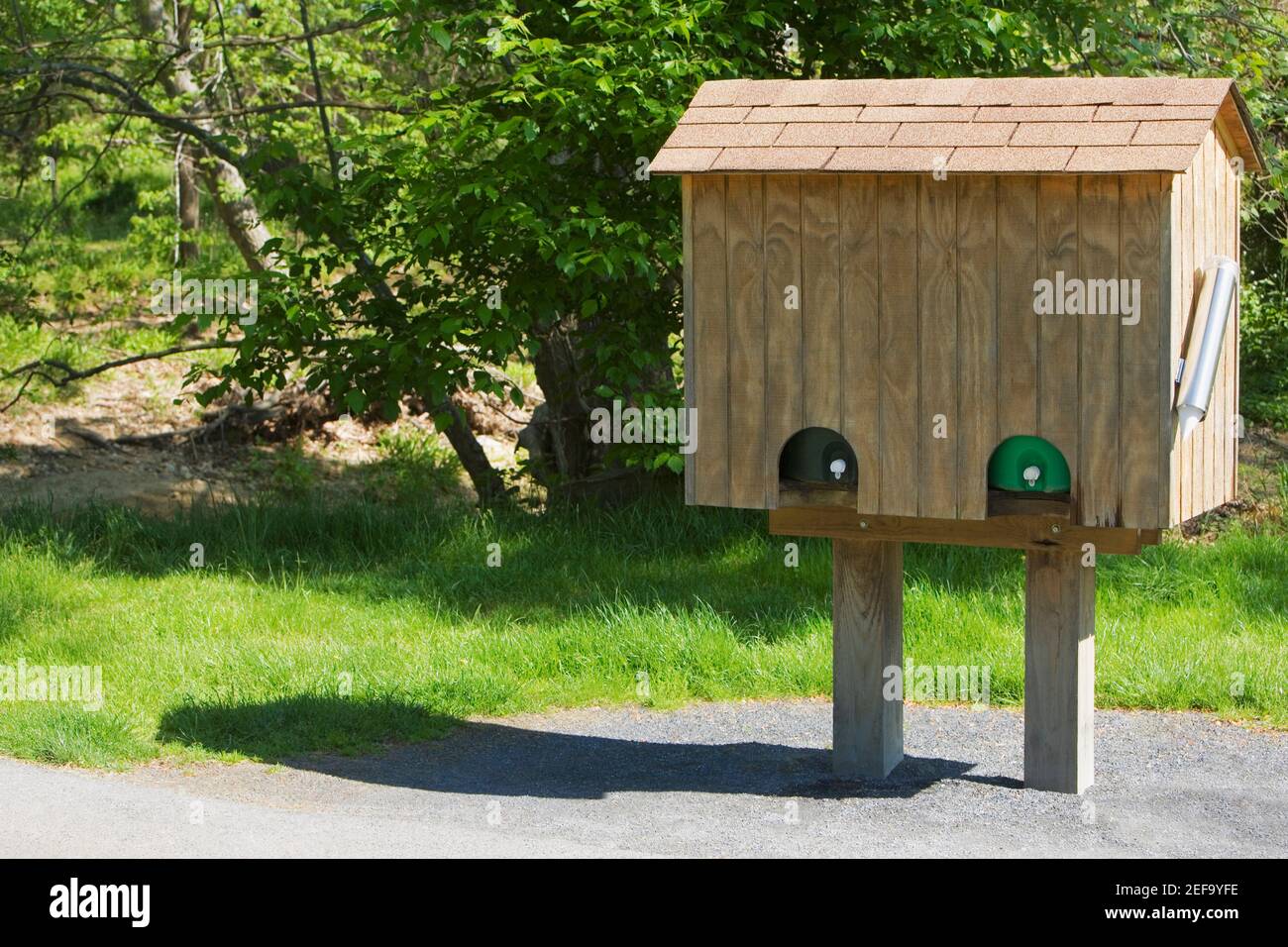 Birdhouse on the roadside Stock Photo