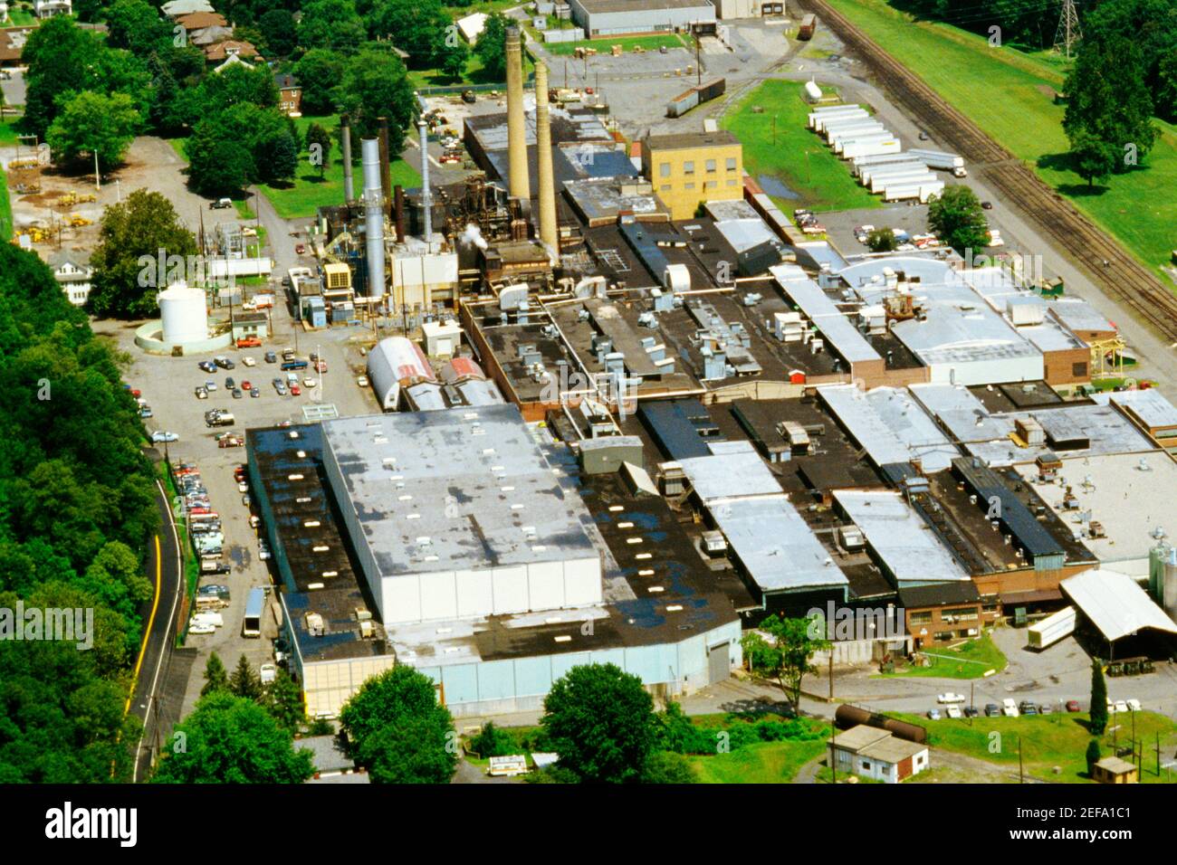 Aerial view of a paper mill, Milford, New Jersey, USA Stock Photo Alamy