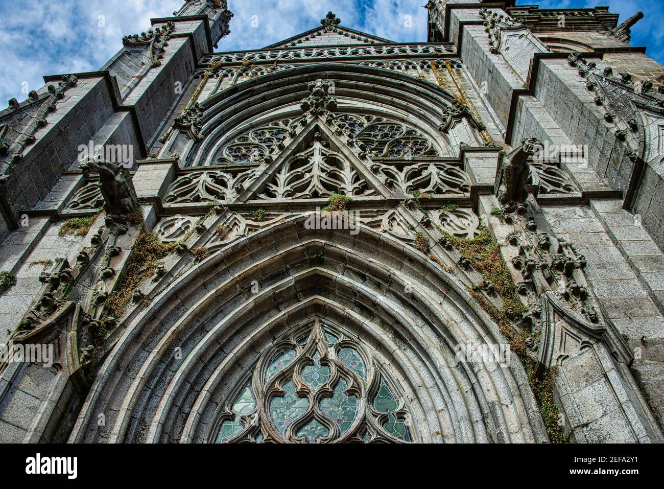 Saint-Leonard church, Fougeres, France. Established in 12th century, reconstructed in 15th and 16th. Stock Photo