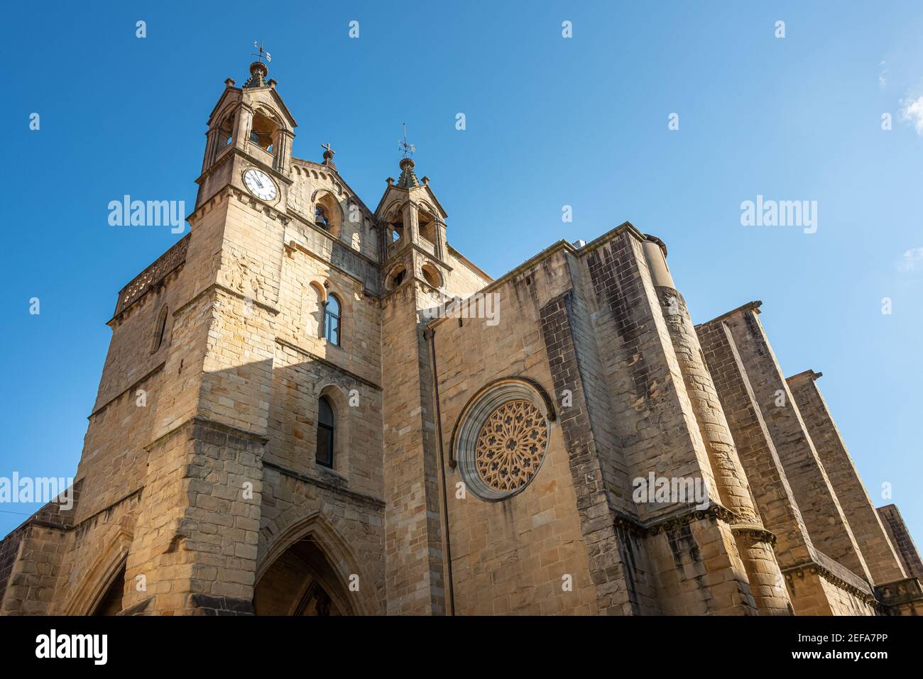 The Church Sv.Visente, in San Sebastian, Spain. Sv.Visente Church - the oldest church in the city. San Sebastian, Spain Stock Photo