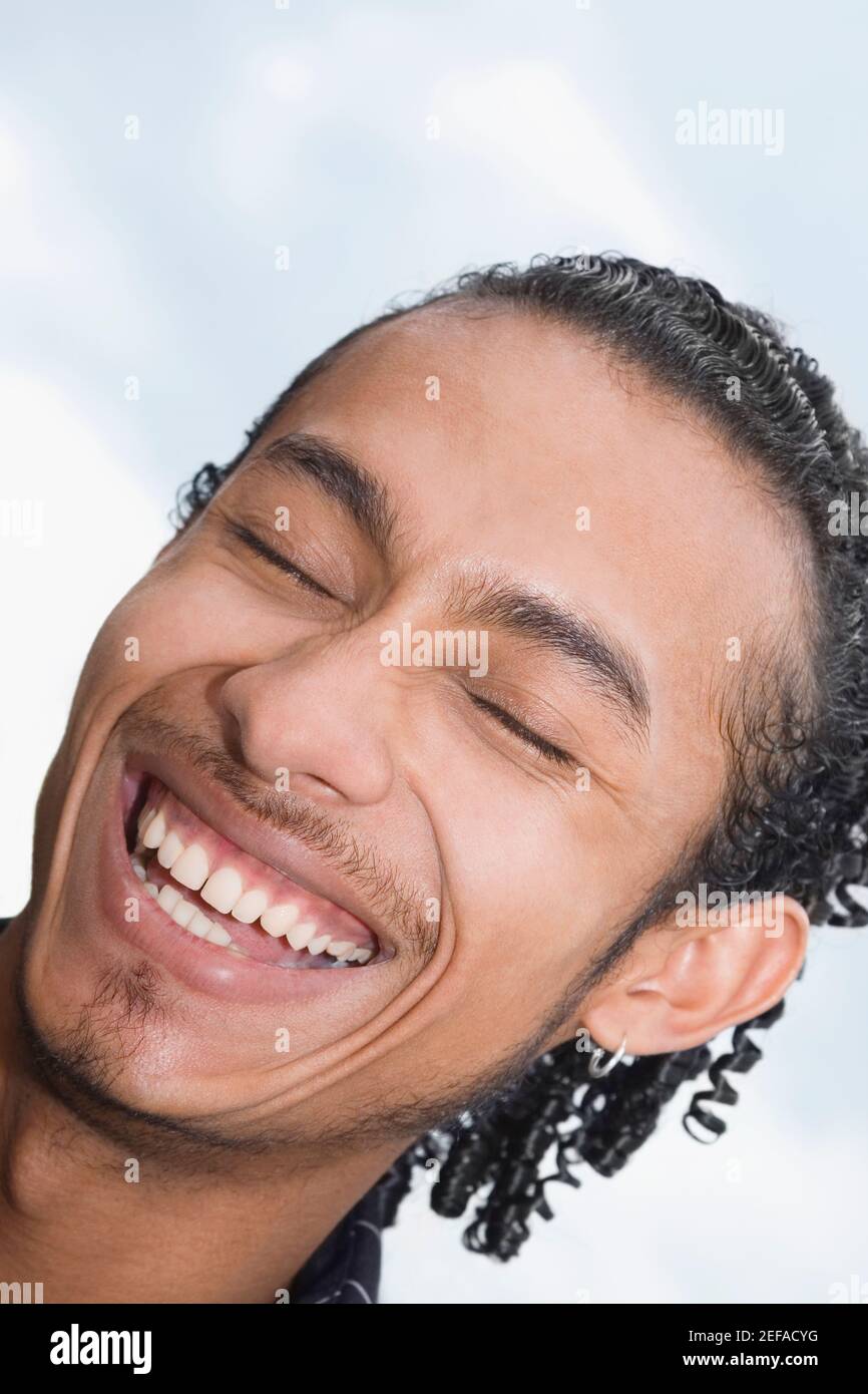 Black man eyes shut close up hi-res stock photography and images - Alamy