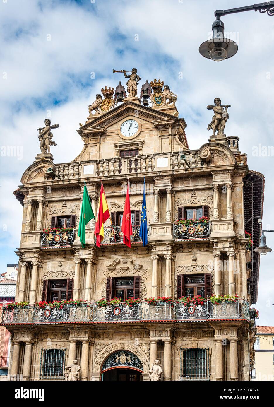 The city hall building in Pamplona, Spain Stock Photo - Alamy