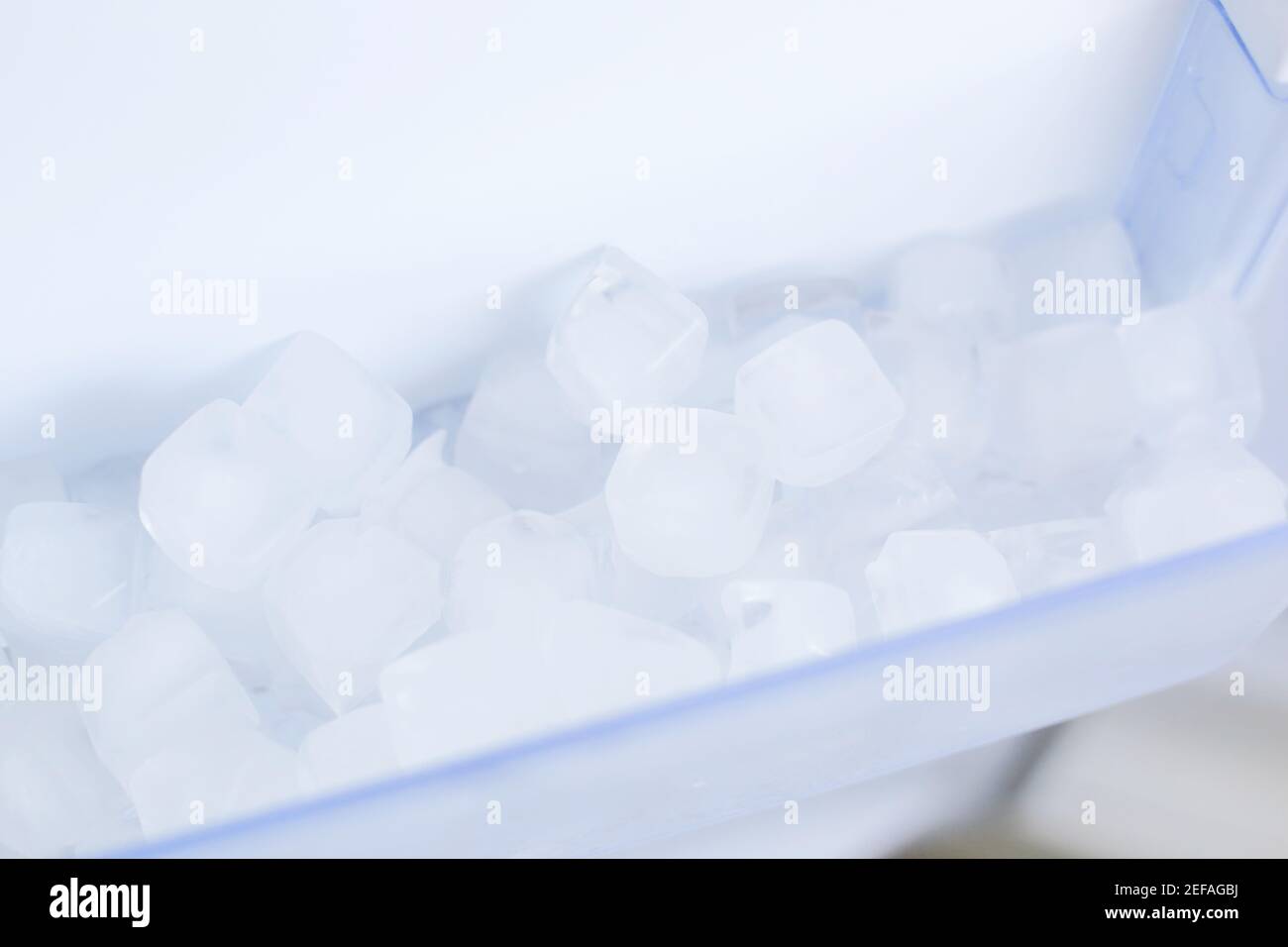 Home appliance - Ice Inside open two-door white refrigerator Stock Photo