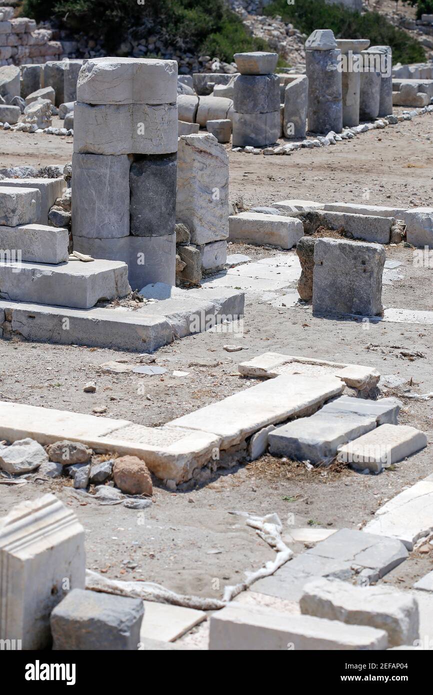 Lydia culture and sculpture in Turkey. Art on the Stone. Stock Photo