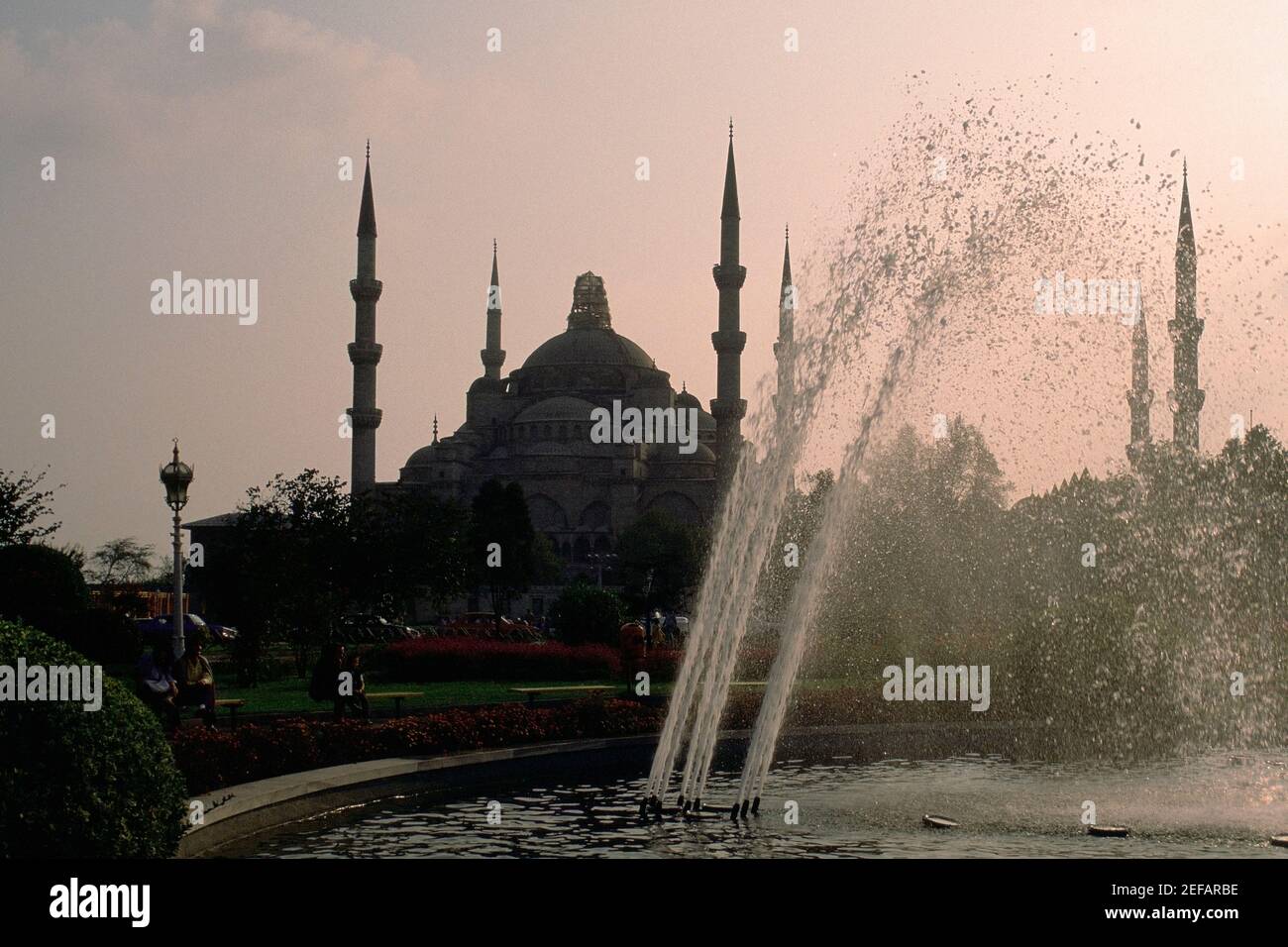 Fountain in front of a mosque, Blue Mosque, Istanbul, Turkey Stock ...