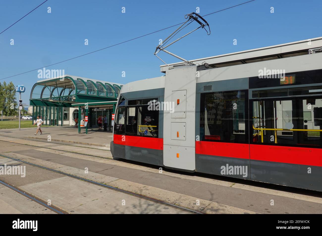 Wien, Straßenbahnlinie 31, Station Schottenring Stock Photo