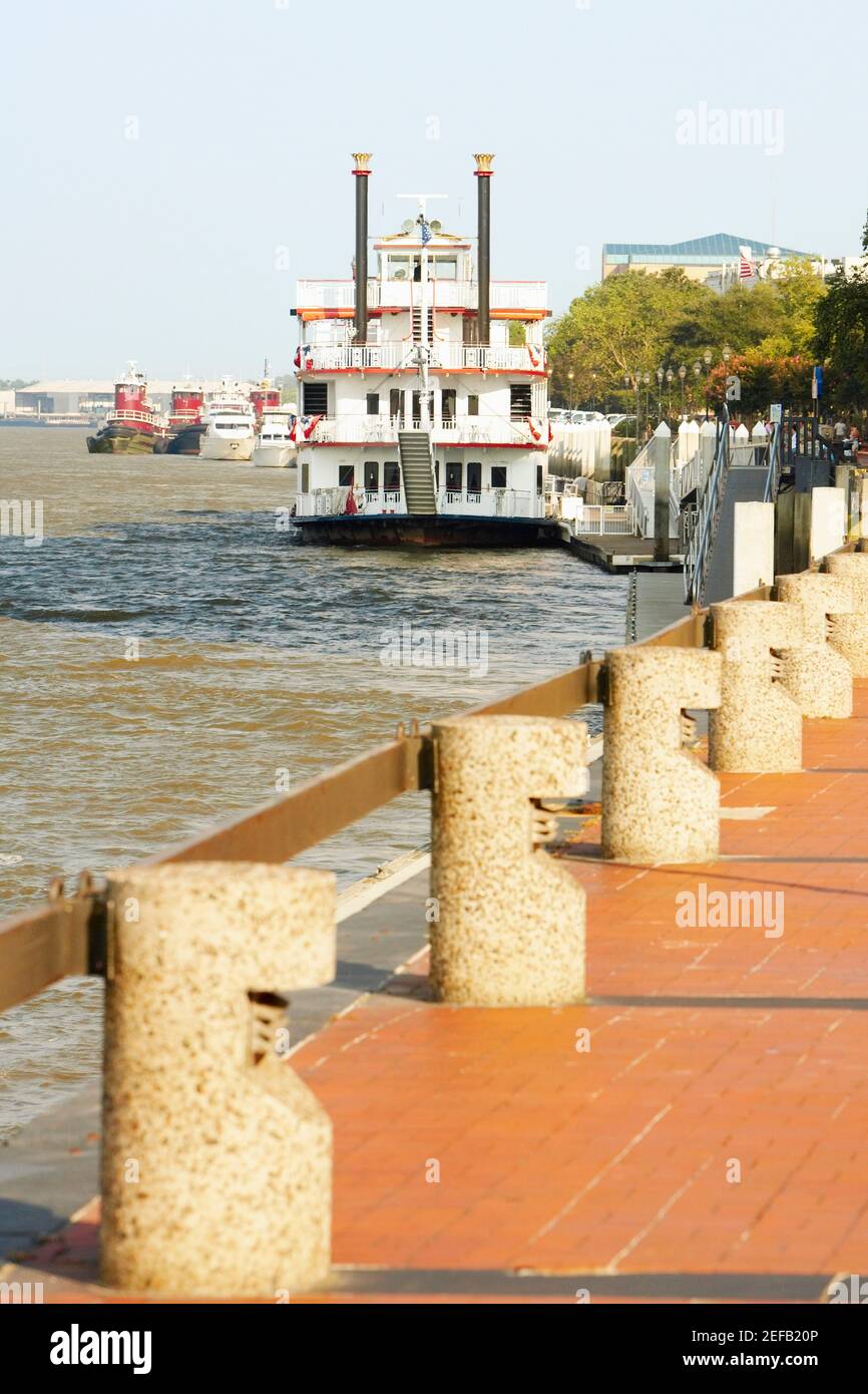 Passenger Ship In A River Savannah River Savannah Georgia Usa Stock