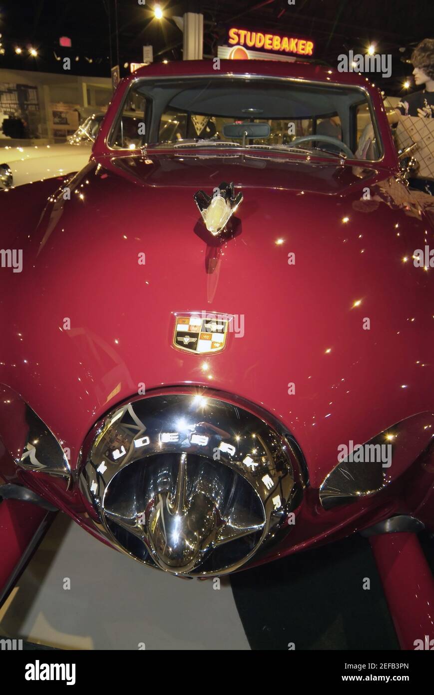 SOUTH BEND, UNITED STATES Aug 17, 2007 Bright red classic Studebaker