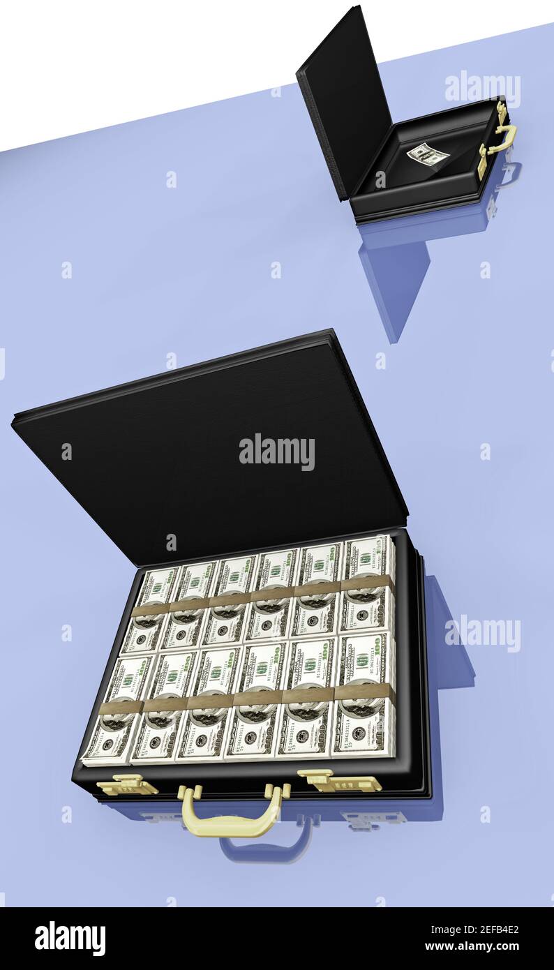 US dollar bills arranged in a briefcase Stock Photo Alamy